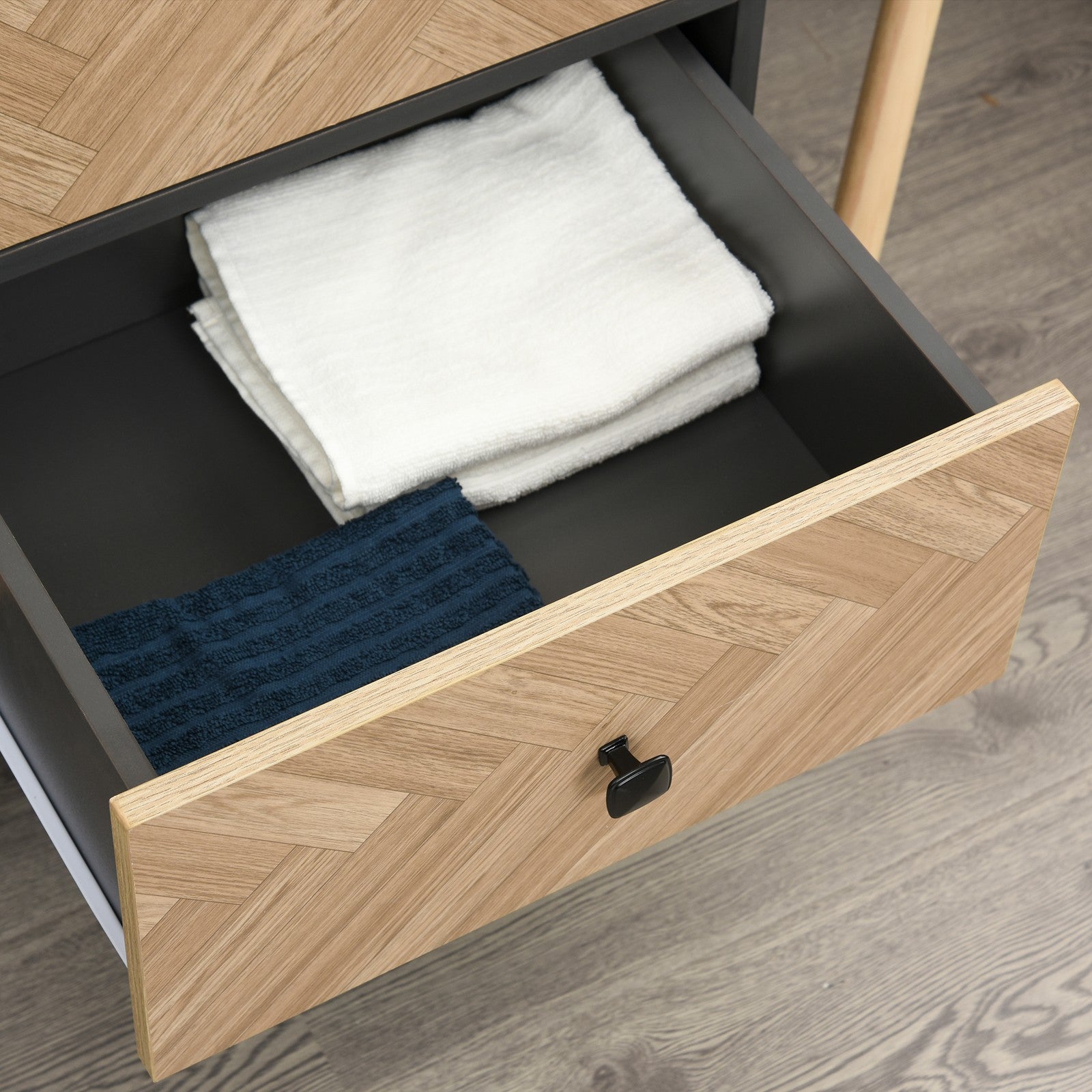Modern Wardrobe Cabinet with Shelf, Hanging Rod and 2 Drawers 90X50X190Cm
