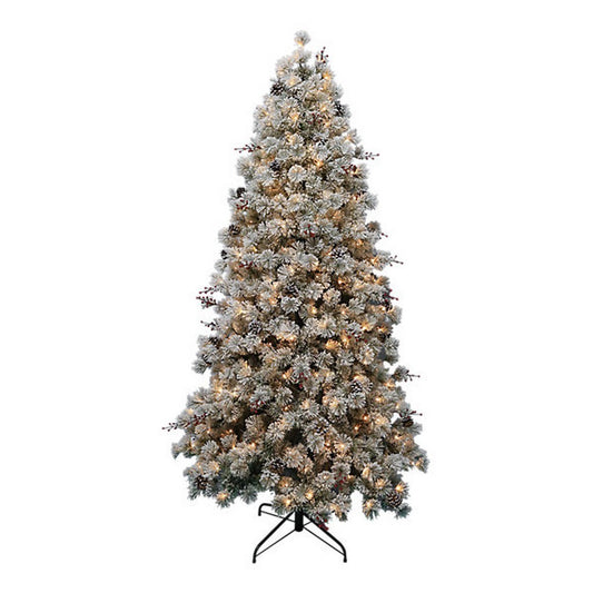 7Ft 6In Forrester Pre-Lit Artificial Christmas Tree with Berries & Pine Cones