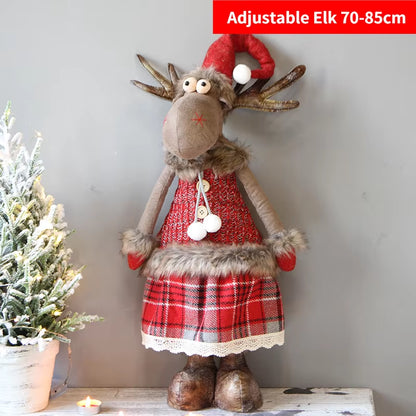 Christmas Elk Doll Figurine Ornaments Christmas Gift for Kid Christmas Decorations for Home Reindeer Christmas Gift Navidad 2021