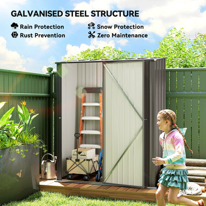 Outdoor Storage Shed Steel Garden Shed W/ Lockable Door for Garden
