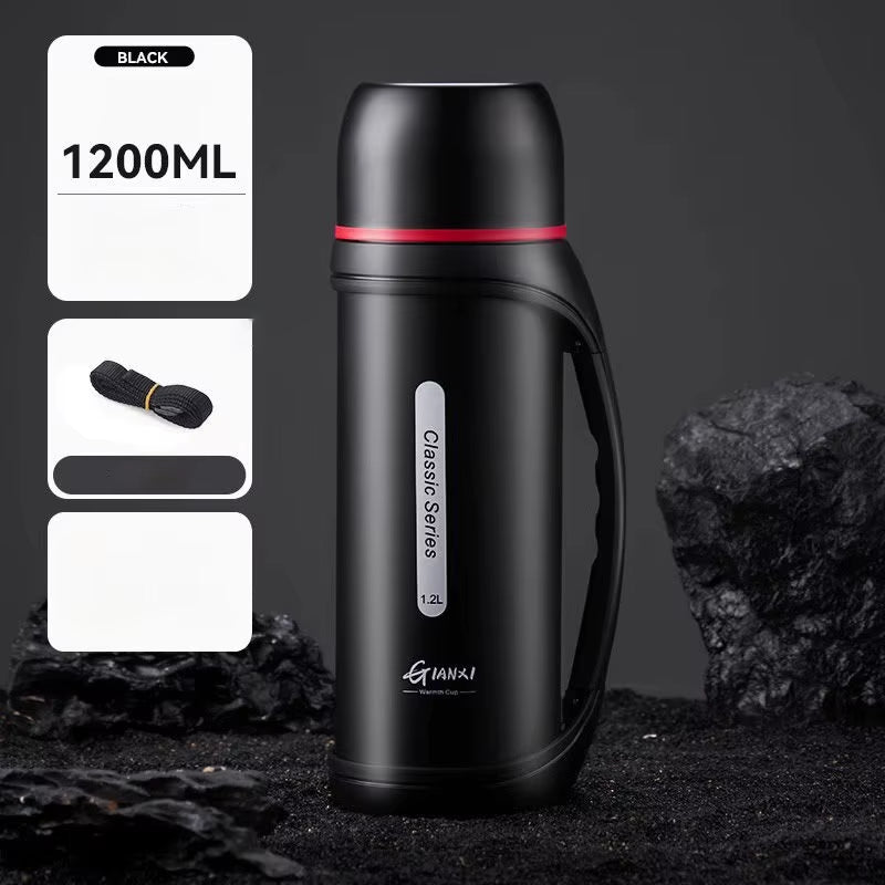 1.2L Large Capacity Kettle Outdoor Camping Thermos Outdoor Travel Coffee Thermos Portable Vacuum Cup
