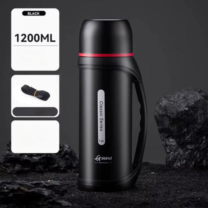 1.2L Large Capacity Kettle Outdoor Camping Thermos Outdoor Travel Coffee Thermos Portable Vacuum Cup