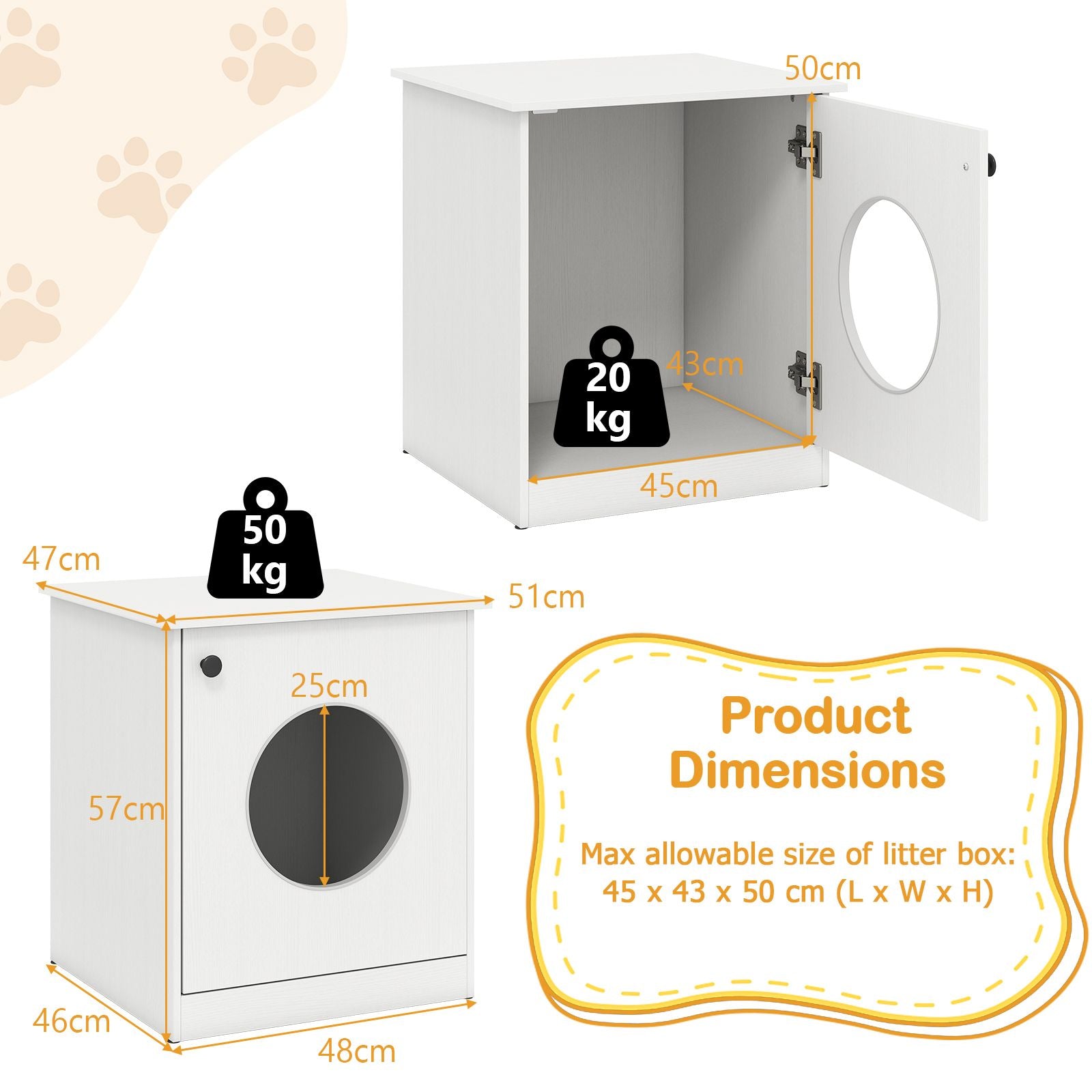 Cat Litter Box Enclosure for Living Room Bedroom