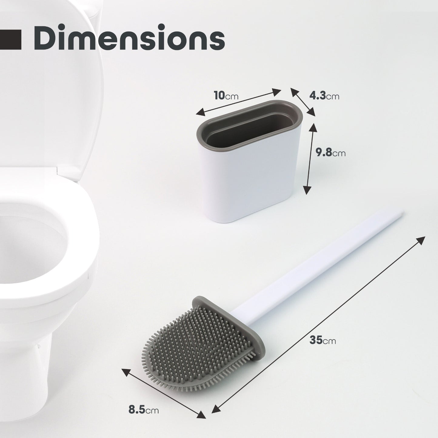 Toilet Brush & Holder Set Bathroom Cleaning Accessory Silicone