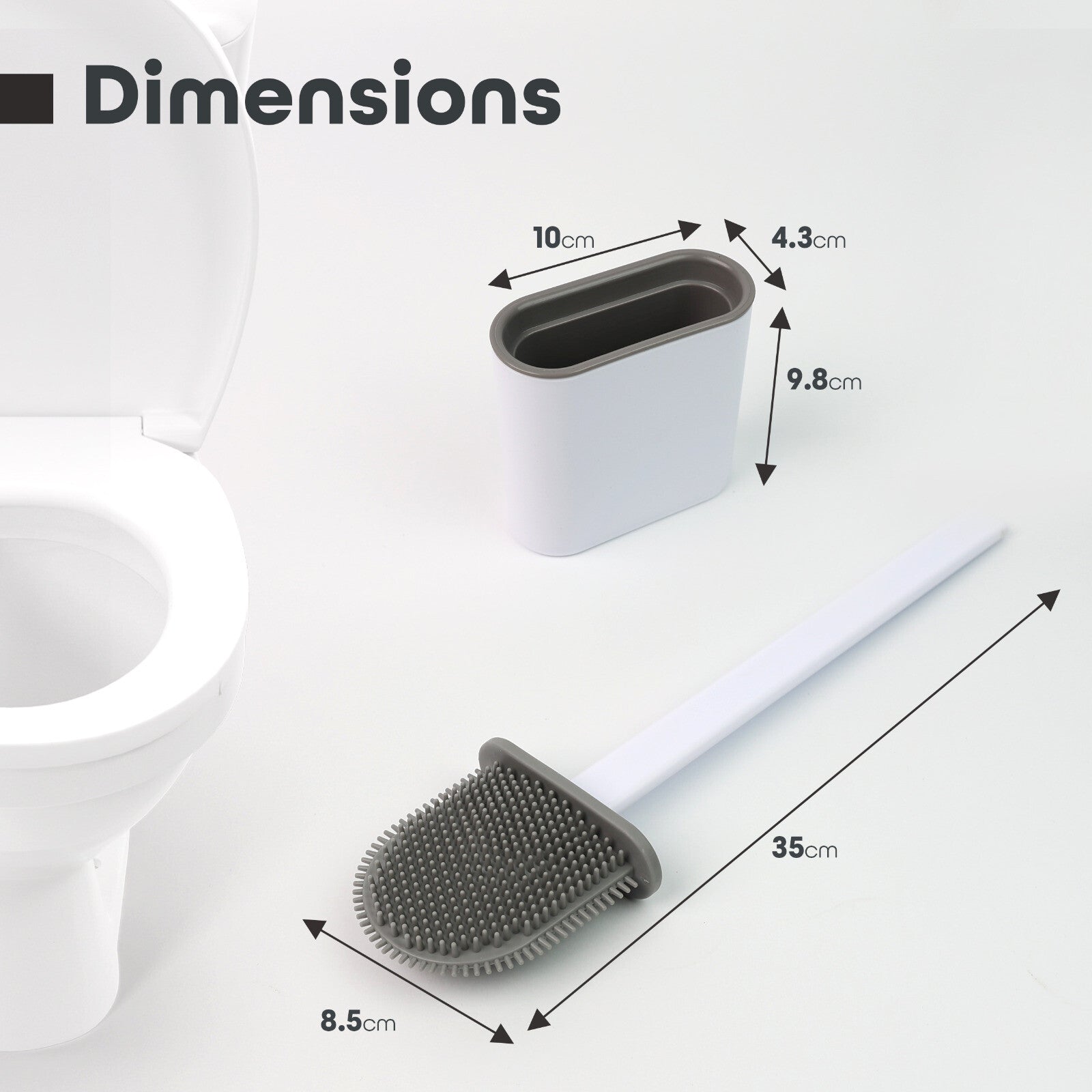 Toilet Brush & Holder Set Bathroom Cleaning Accessory Silicone