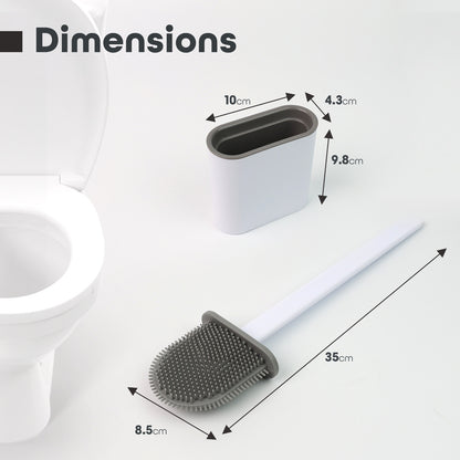 Toilet Brush & Holder Set Bathroom Cleaning Accessory Silicone