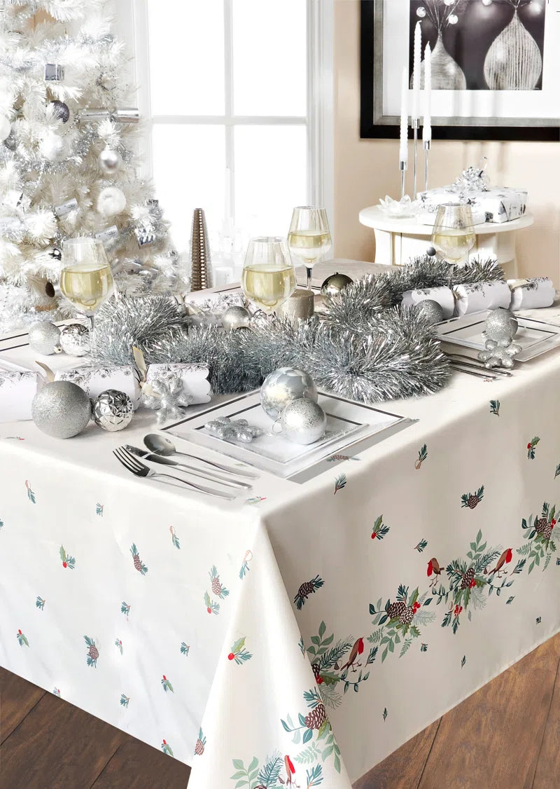 Robin Christmas Table Cloth 52 X 70"