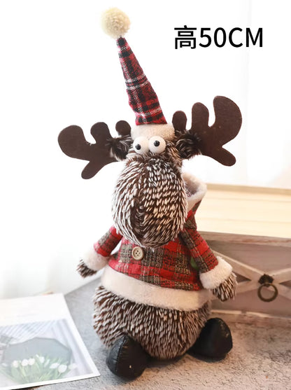 Christmas Elk Doll Figurine Ornaments Christmas Gift for Kid Christmas Decorations for Home Reindeer Christmas Gift Navidad 2021