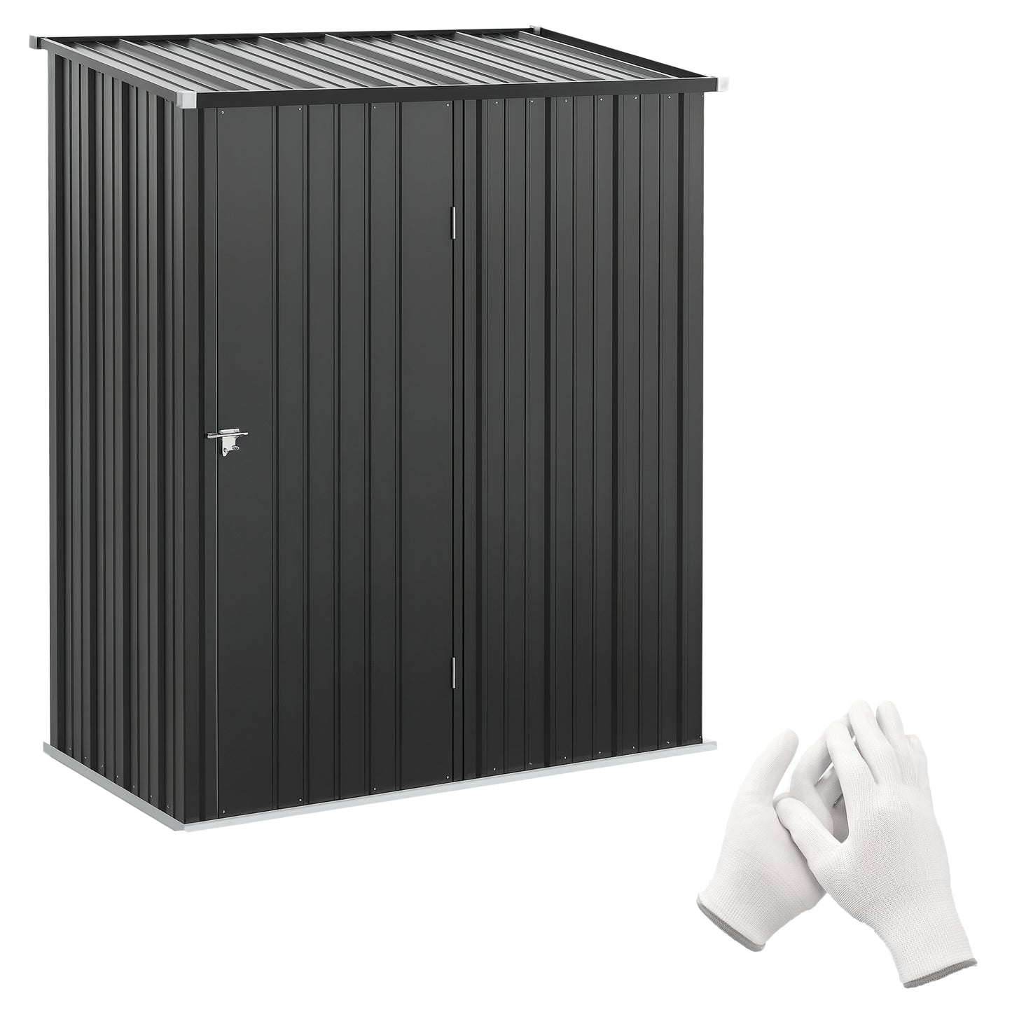 Outdoor Storage Shed Steel Garden Shed W/ Lockable Door for Garden