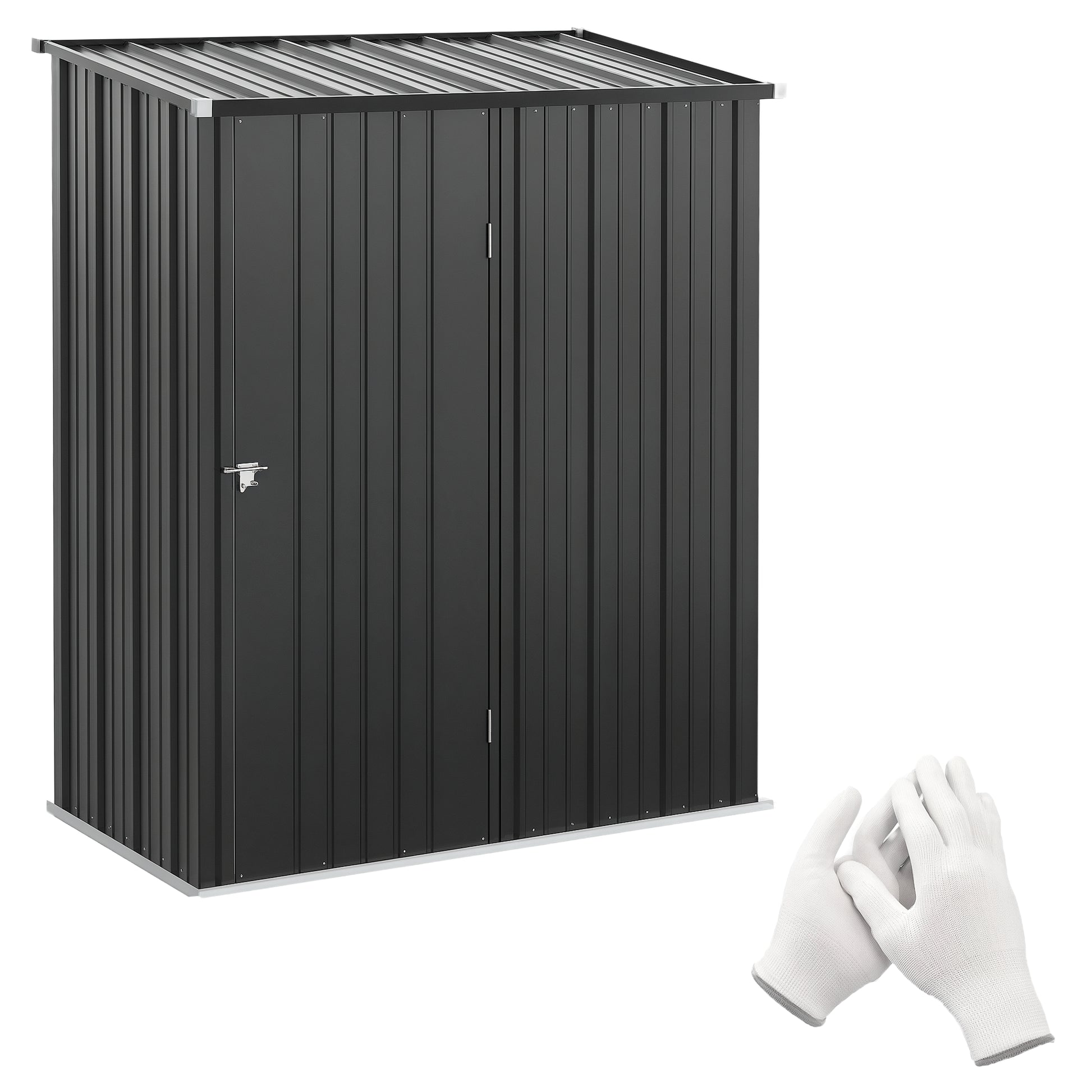 Outdoor Storage Shed Steel Garden Shed W/ Lockable Door for Garden
