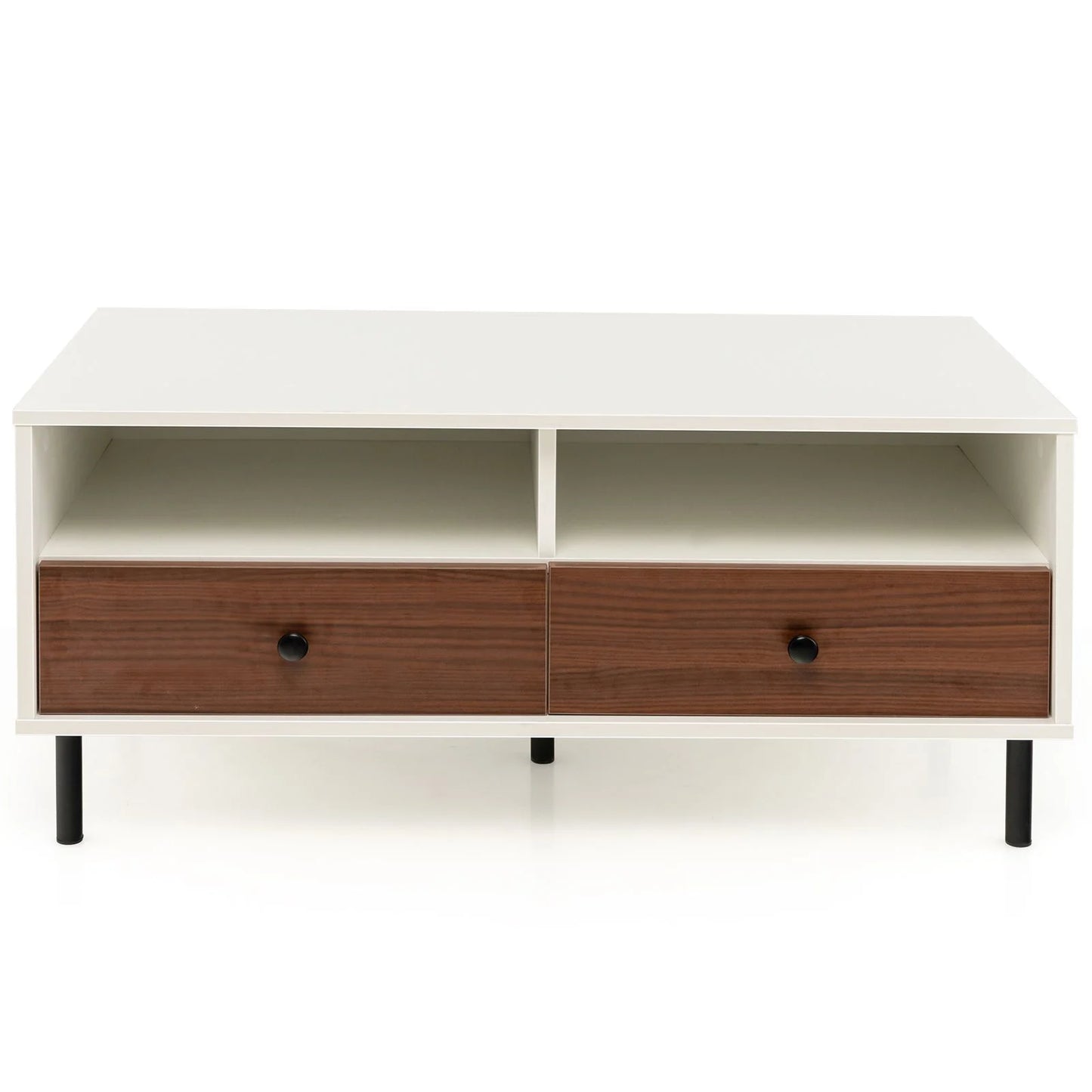 Rectangle Sofa Tea Table with Sturdy Metal Legs for Home Office