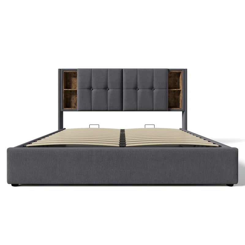 Upholstered Bed Storage Bed with Usb