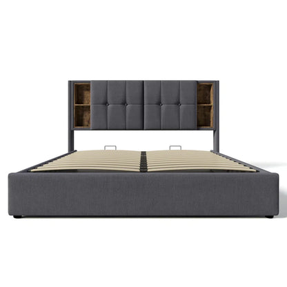 Upholstered Bed Storage Bed with Usb