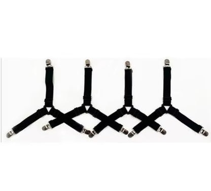 4Pcs/Lot Bed Sheet Fasteners Holder Gadgets for Bed Sheet Organizer Mattress Cover Clip for Home Elastic Straps Adjustable Clips