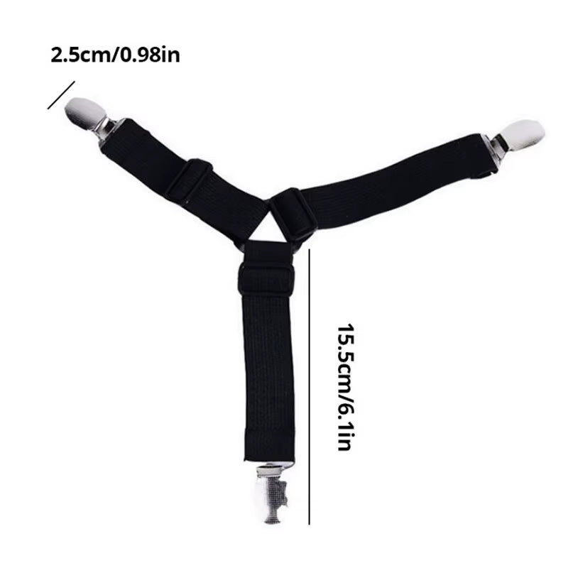 4Pcs/Lot Bed Sheet Fasteners Holder Gadgets for Bed Sheet Organizer Mattress Cover Clip for Home Elastic Straps Adjustable Clips