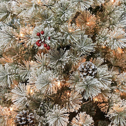 7Ft 6In Forrester Pre-Lit Artificial Christmas Tree with Berries & Pine Cones
