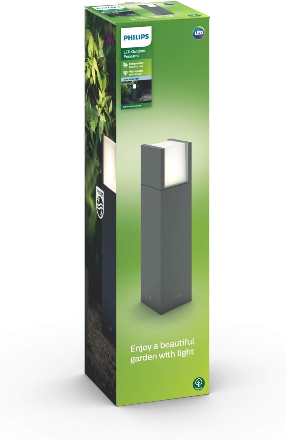 Philips LED Arbour Outdoor Pedestal Light [Anthracite - Cool White] for Outdoor